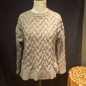 Philosophy Steel Gray Chunky Cable Knit, EUC, Women's M